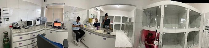 Equipe trabalhando na área técnica e de internação do CAV Seropédica